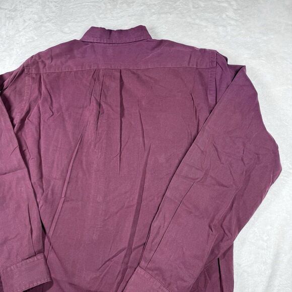 Ralph Lauren Classic Fit Button Up Men's Large Maroon Preppy School Christmas - Picture 8 of 12